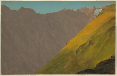 Disegno, paesaggio alpino, Baviera o Svizzera, 1868