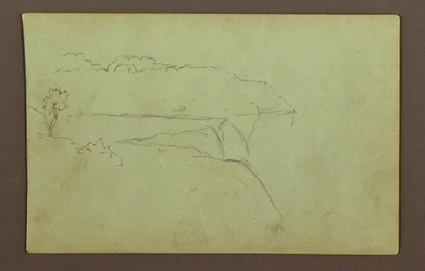 Disegno, Cascate americane sotto un cielo nuvoloso, fiume Niagara, forse 1856