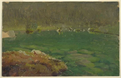 Disegno, Lago di Apline, Baviera o Svizzera, 1868