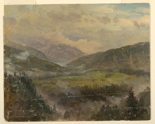 Disegno, Paesaggio apulo (Baviera o Svizzera), 1868