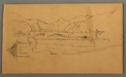 Disegno, Valle larga, capannone, St. Gilgen, Austria, forse 1868