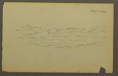 Disegno, Ampio paesaggio ondulato con nuvole, 1844