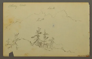 Disegno, Ampio paesaggio ondulato con nuvole, 1844