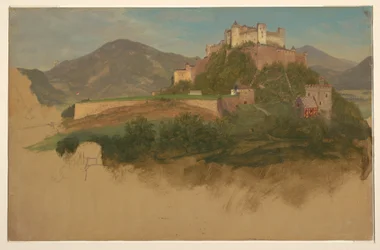 Disegno, Castello di Salisburgo, Austria, 1868