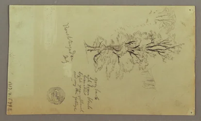 Disegno, camini, cascate, figure, ecc., luglio forse 1868