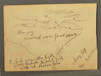 Disegno, Jungfrau coperta di nuvole, Interlaken, Svizzera, agosto 1868