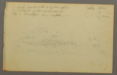 Disegno, Studio di nuvola, collina, 1844