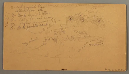 Disegno, Studio di nuvola, forse 1874