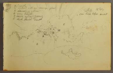 Disegno, Studio di nuvola con sole che irrompe, 1844