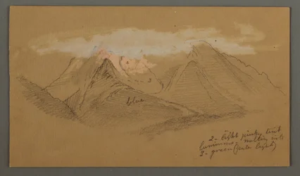 Disegno, Nuvole sulle cime delle montagne, forse 1868