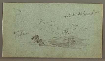 Disegno, Nuvole sulla catena collinare, sole basso, forse 1874