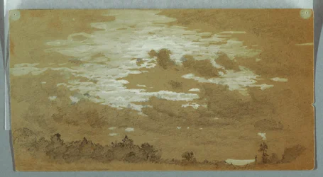Disegno, Cielo nuvoloso su una cresta boscosa, Niagara, forse 1858