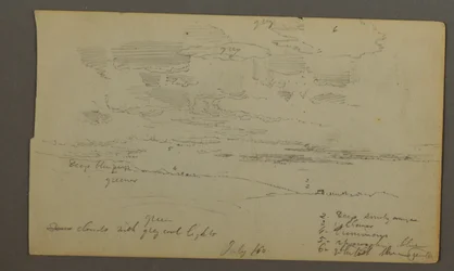 Disegno, Cielo nuvoloso su crinali di colline (Maine), 1860