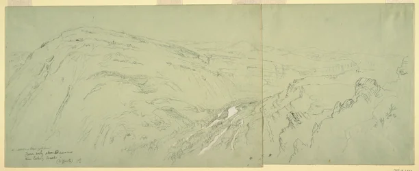 Disegno, Veduta distante di Damasco, Siria, 1868