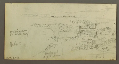 Disegno, casa a cupola, casa con scala, febbraio forse 1868