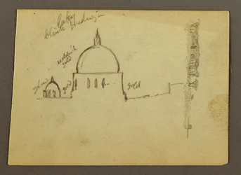 Disegno, Cupole della Basilica di San Pietro (viste da nord), Roma, Italia, gennaio 1869