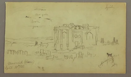 Disegno, facciata del Parrelorium, 28 aprile 1868