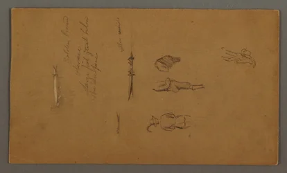 Disegno, Studi di figura, Figura in barca, pesce, forse 1868