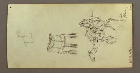 Disegno, Studi di figura e cammello, 22 febbraio 1868