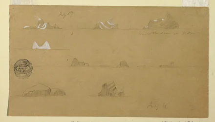Disegno, Iceberg galleggianti, 6 e 16 luglio 1859