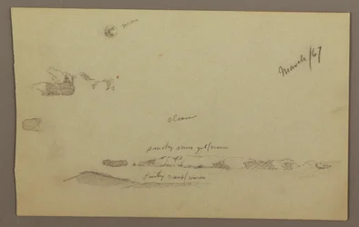 Disegno, Luna piena, nuvole, 1860
