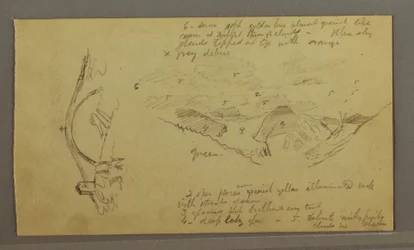 Disegno, Ghiacciaio, ponte e casa, settembre 1868