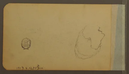 Disegno, Colline; verso: Testa, 1889
