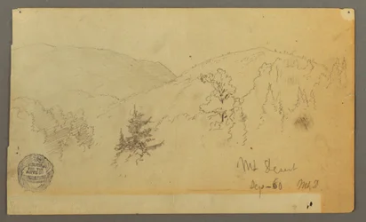 Disegno, Colline con alberi, 1860