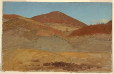 Disegno, Paesaggio collinare, autunno, 1870-80