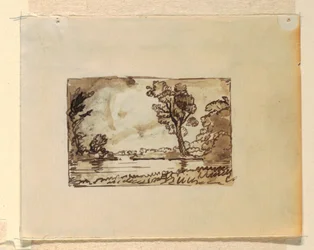 Disegno, Paesaggio immaginario con, 1870-73 ca.