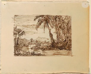 Disegno, Paesaggio immaginario con, 1870-73 ca.
