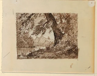 Disegno, Paesaggio fluviale immaginario, 1870-73 ca.