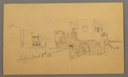 Disegno, angolo di via Jaffa, Palestina [Tel Aviv, Israele], 9 marzo 1868