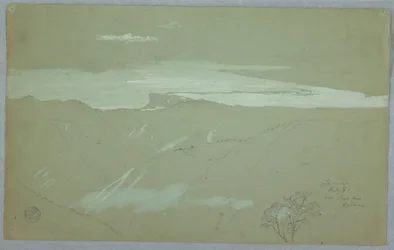 Disegno, Costa e cielo giamaicani visti da vicino al Capitano Kent, Bellevue, Giamaica, luglio 1865