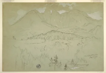 Disegno, Paesaggio, Berchtesgaden, Baviera, 6 luglio 1868