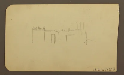 Disegno, Paesaggio; verso: Chiesa, aprile 1885