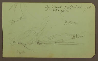 Disegno, Paesaggio; verso: Versante di montagna, 1883