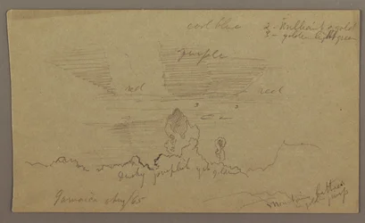 Disegno, paesaggio; verso: cielo, agosto 1865