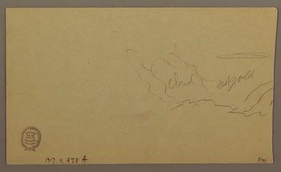 Disegno, paesaggio; verso: cielo, agosto 1865