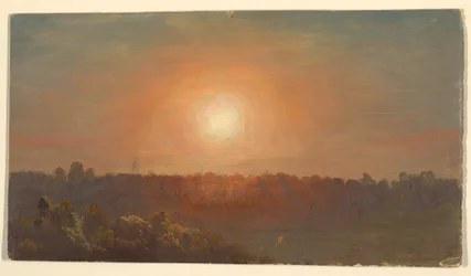 Disegno, Paesaggio al tramonto, 1860-70