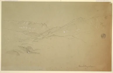 Disegno, Paesaggio nei pressi di Berchtesgaden, giugno-luglio 1868