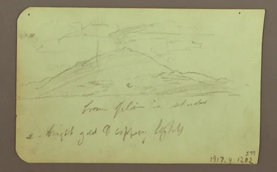 Disegno, Paesaggio con nuvole; verso: Montagna, 1883