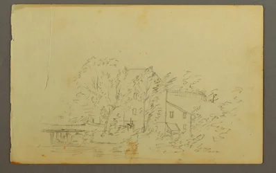 Disegno, Mulino circondato da alberi, 1845