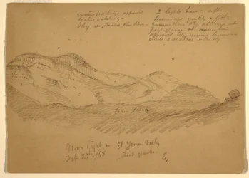 Disegno, Chiaro di luna nella valle di El Yumen, Arabia, 29 febbraio 1868
