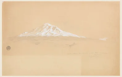 Disegno, il monte Chimborazo dalla casa dell