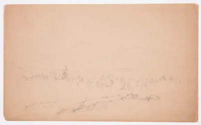 Disegno, "Mount Katahdin from the West" [Guardando a ovest verso il monte Katahdin], agosto 1852