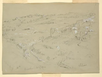 Disegno, Monte degli Ulivi, Betania, Siloam e Gerusalemme, Palestina [Betania e Silwan, Gerusalemme Est e Gerusalemme, Israele], 7 e 10 febbraio 1868