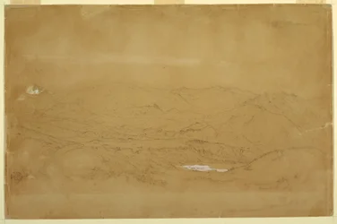 Disegno, Paesaggio montano vicino a Guanojo e Guaranda, Ecuador, 10 giugno 1857