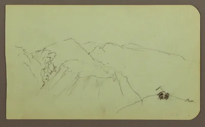 Disegno, Paesaggio montano; verso: Paesaggio, 1883