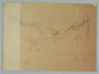 Disegno, Paesaggio montano vicino a Jorje, Ecuador, 23 luglio 1857